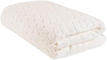BAGNO MILANO Turkish Cotton Bath Towels, Hand Towels - Soft Plush Jacquard Collection - Highly Absorbent Towel Set (Cream, Bath Sheet 35x70)
