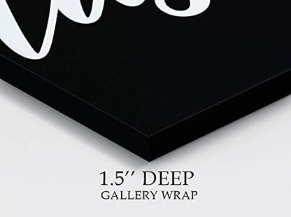 Renditions Gallery Black Flush Sign Bathroom Décor Gallery Wrapped Canvas Wall Art, 16x16,