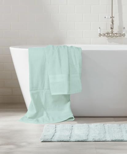BOUTIQUO 8 Piece Towel Set 100% Ring Spun Cotton, 2 Bath Towels 27X54, 2 Hand Towels 16X28 and 4 Washcloths 13X13 - Ultra Soft Highly Absorbent Machine Washable Hotel Spa Quality - Sea Green