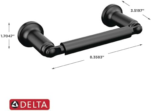 Delta Saylor 2-Piece Bathroom Set with 8 in. Hand Towel Holder and Toilet Paper Holder | Matte Black Bathroom Accessories | Bathroom Hardware Set