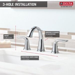 Delta Lahara Oil Rubbed Bronze Bathroom Faucet 3 Hole, 8 Inch Widespread Bathroom Sink Faucet for Vanity, Metal Push-Pop Drain Assembly, Venetian Bronze 3538-RBMPU-DST