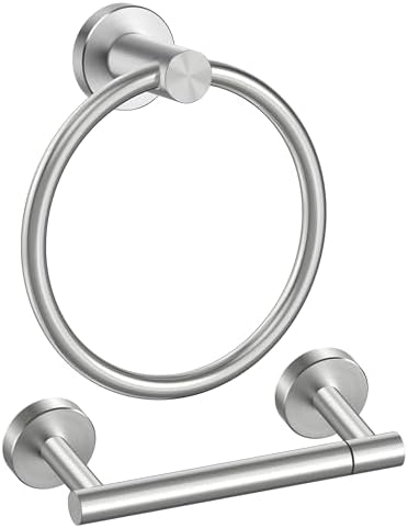 FORIOUS Toilet Paper Holder and Towel Ring Set, Bathroom Accessories Set