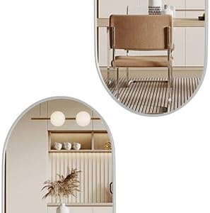 Silver Mirrors,22x38 Silver Bathroom Mirror,Silver Oval Mirror,Oval Mirrors for Bathroom Sink,Entryway Mirror