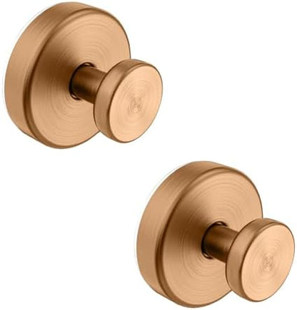 Bntuk Suction Cup Hooks for Shower, Removable Towel Hooks for Bathroom Window Glass Door Wall, Bath Robe Looafh Wreath Hook for Hanging - 2 Pack, Champagne Bronze