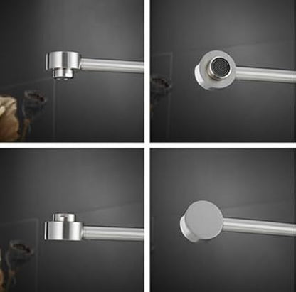 Bathroom Faucet Tall Vessel Sink Faucet Brushed Nickel - Bathroom Vanity Sink Faucet One Hole Single Handle Solid Brass, with Water Supply Hoses