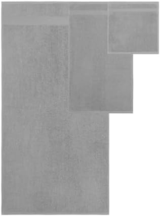 Modern Threads Otis 6-Piece 100% Cotton Towel Set – Zero Twist Jacquard Chevron – Includes 2 Bath Towels, 2 Hand Towels, 2 Washcloths – Absorbent, Quick Dry, Soft & Durable – Gray