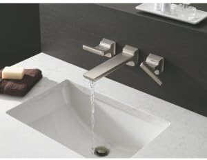 Delta Faucet T3599LF-BLWL Pivotal Two Handle Wall Mount Lavatory Faucet Trim, Matte Black