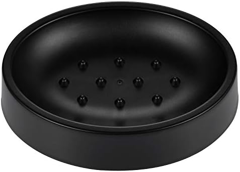 Bathroom Accessories Set 6 Piece - Trash Can, Toothbrush Holder, Toothbrush Cup, Soap Dispenser, Soap Dish, Toilet Brush Holder - Modern Bathroom Decor Set (Black)