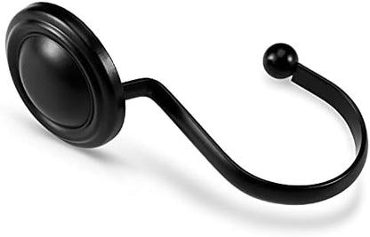 CHICTIE Black Shower Curtain Hooks Rings,Set of 12 Decorative Shower Hooks for Shower Curtain,Premium Rust Resistant Metal Shower Hangers Hooks for Bathroom Rods