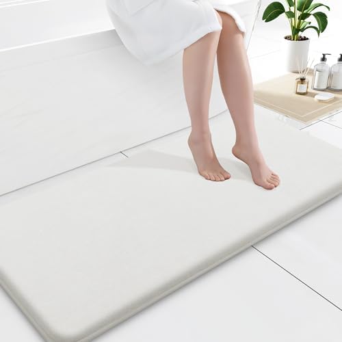 Smiry Memory Foam Bath Mat 47x17, Extra Soft and Absorbent Bathroom Rugs