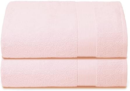 Belizzi Home Premium Cotton Oversized 2 Pack Bath Sheet 35x70-100% Pure Cotton - Ideal for Everyday use - Ultra Soft & Highly Absorbent - Machine Washable - Pink
