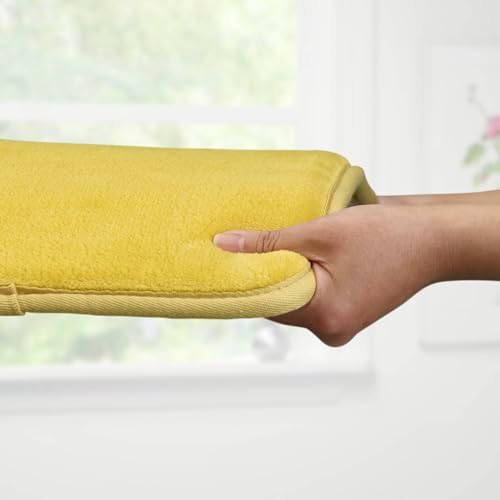 Memory Foam Bath Mat Non Slip Absorbent Super Cozy Velvet Bathroom Rug Carpet (22 inches X 42 inches, Mustard)
