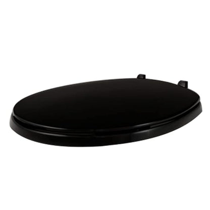 Centoco Black Toilet Seat Round, Toilet Seat Cover, Closed Front with Cover, Residential, Top Mount Plastic Hinge, Plastic, Made in the USA, 200-407