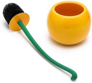 Deep & Sturdy Toilet Bowl Brush with Holder - Orange Bowl Brush - Durable Scrubbing - Toilet Cleaners - Household Essentials - Bathroom Cleaner - Cleaning Supplies - Household Supplies