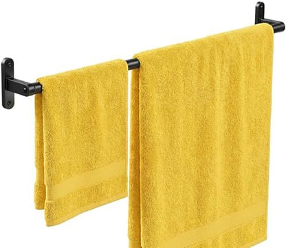 Powools Matte Black 28" Towel Rack, Rustproof Wall Mounted Towel Bar