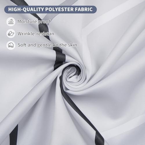 Modern Black and White Hexagon Geometric Shower Curtain, 72"W x 96"L