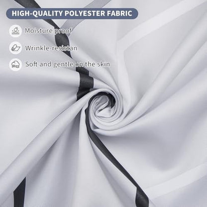 Modern Black and White Hexagon Geometric Shower Curtain, 72"W x 96"L