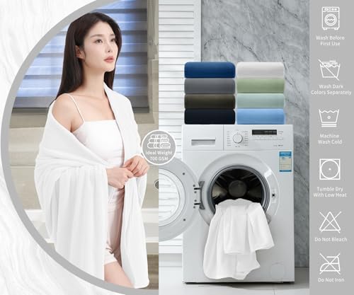 Extra Large Bath Sheet 4 Piece (35"x70")-Ultra Soft Oversized Bath Towel,Bath Sheet Set for Bathroom Hotel,Plush Highly Absorbent Quick Dry Shower Towel Set for Adults,Bathroom Towel Set White
