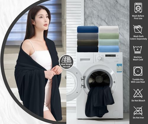 Extra Large Bath Sheet 4 Piece (35"x70")-Ultra Soft Oversized Bath Towel,Bath Sheet Set for Bathroom Hotel,Plush Highly Absorbent Quick Dry Shower Towel Set for Adults,Bath Towel Set Black