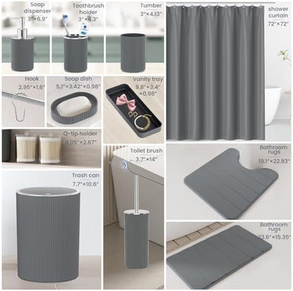 Grey Bathroom Accessories Set - Bathroom Sets