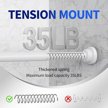 Mcrbeay Shower Curtain Rod, 1" Diameter Heavy Duty Tension Shower Rod