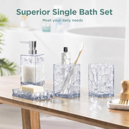 HBlife Bathroom Accessories Set, Acrylic Bathroom Counter Set of 4