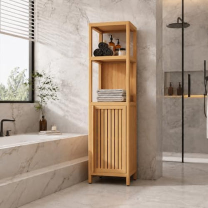 Bamboo Bathroom Storage Cabinet (Natural, 52'')