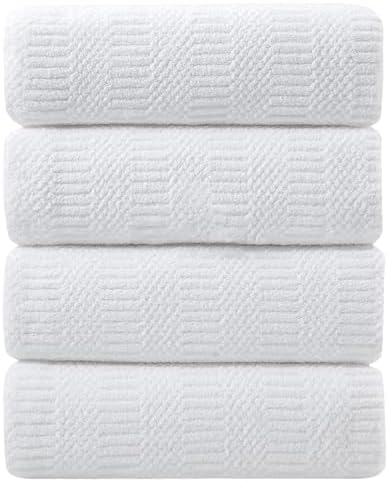 Ycosy 4 Pack Extra Large Microfiber Bath Towels Set,35x70 inches,600GSM,Less Lint Highly Absorbent Super Soft & Quick Dry,Oversized Bath Towels,Perfect for Bathroom Gym Pool,White