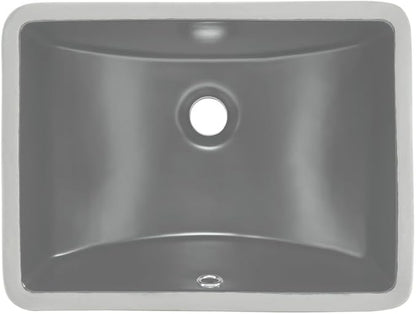 Plaisir 18.5" Rectangular Ceramic Undermount Bathroom Sink in Matte Gray