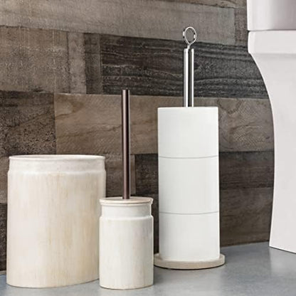 Creative Scents Rustic Luxe Small Bathroom Trash Can 1.53 Gal / 5.8L - Oval Bathroom Garbage Can Bin for Modern Farmhouse Decor - Small Waste Basket for Bathroom and Bedroom