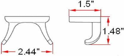 Design House Millbridge Double Robe Hook, Polished Chrome, Standard Wall Mount, Concealed Screws, Easy Installation, Bathroom Hardware, 2.44 in L x 1.5 in W x 1.48 in H, Item 533059