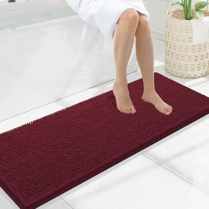 Smiry Bathroom Rugs 47X17, Luxury Chenille Extra Soft Absorbent Bath Mat