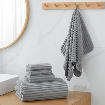 2 Piece Bath Sheets, 40"x80" Microfiber Bath Towels, Grey