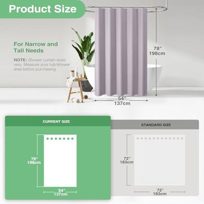 Dynamene Stall Waffle Shower Curtain 256 GSM Heavy Fabric 54x78 Lavender