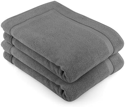 COTTON CRAFT Bath Mats - 2 Pack Tub Shower Floor Mat - 21x30- Charcoal Grey