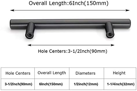 homdiy 3.5" Cabinet Handles Black Drawer Pulls - HD201BK Modern Cabinet Pulls Cabinet Hardware for Kitchen Cabinets, 10 Pack Stainless Steel Cupboard Handles