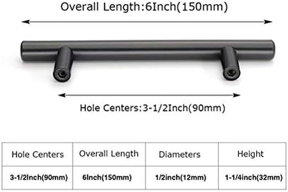 homdiy 3.5" Cabinet Handles Black Drawer Pulls - HD201BK Modern Cabinet Pulls Cabinet Hardware for Kitchen Cabinets, 10 Pack Stainless Steel Cupboard Handles