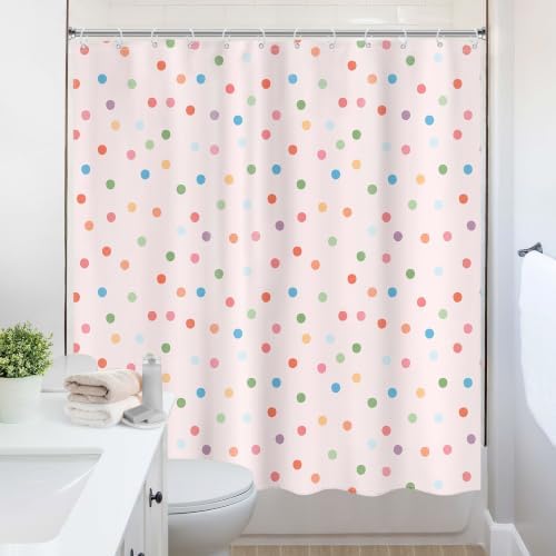 Polka Dot Shower Curtain Pink Pastel Modern Abstract Bathroom Curtain Sets