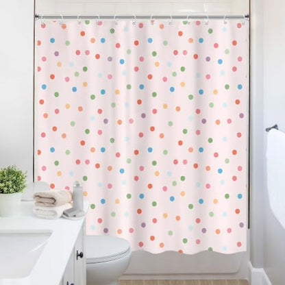 Polka Dot Shower Curtain Pink Pastel Modern Abstract Bathroom Curtain Sets