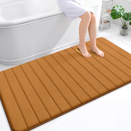 OLANLY Memory Foam Large Bath Mat 59x34, Super Soft Absorbent Bathroom Rugs