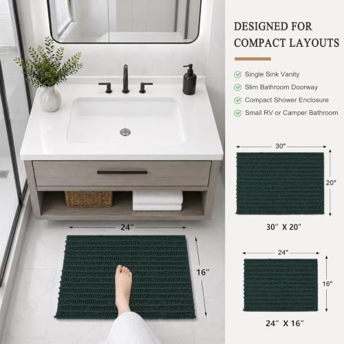 Arotive Bathroom Rugs Mat 24x16, Soft Absorbent Chenille Shaggy Bath Mat