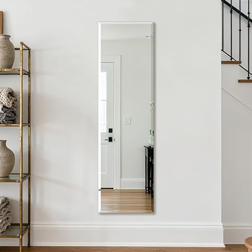 Frameless Full Length Mirror for Wall, 48x14 Inch Bathroom Vanity Mirror