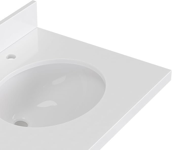 ARIEL Cambridge 72-inch Bathroom Vanity with Sink,Solid Wood, 1.5-inch Pure White Quartz Countertop & Backsplash, Double Oval Porcelain Sink, 4 Soft Closing Doors, 6 Dovetail Drawers, Brown Oak