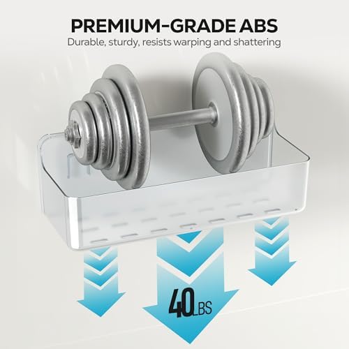 Nieifi Adhesive Shower Shelves, Clear, 3 Pieces