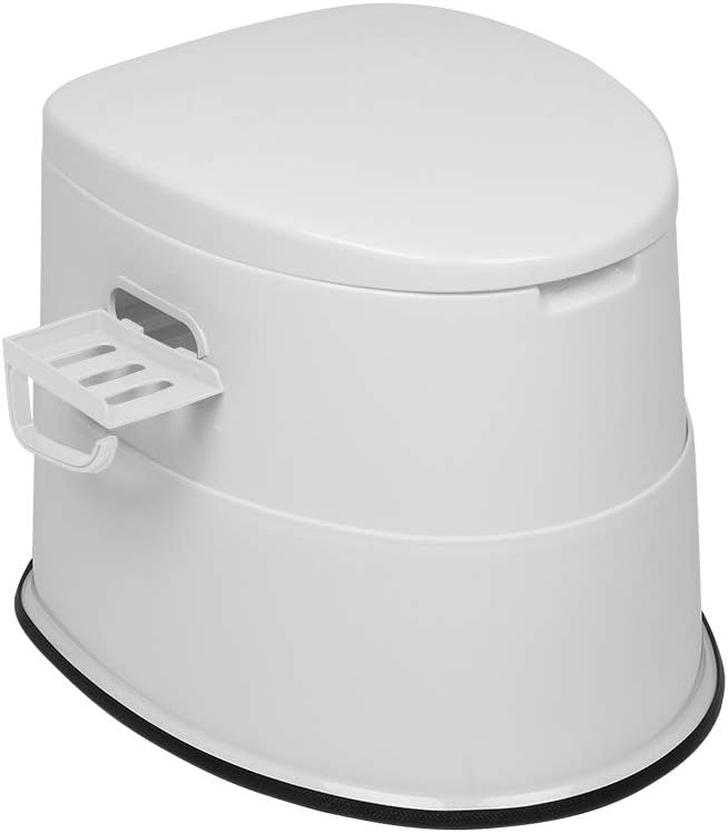 Convenient White Portable Toilet,Outdoor Indoor porta potty | Removable Inner Bucket, Removable Toilet Paper Holder, Simple Install Design,Portability for Camping, RV, Travel,Beach,Boat