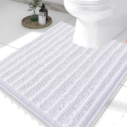Smiry Bathroom Toilet Rugs U Shaped 24X20, Chenille Bath mats for Toilet