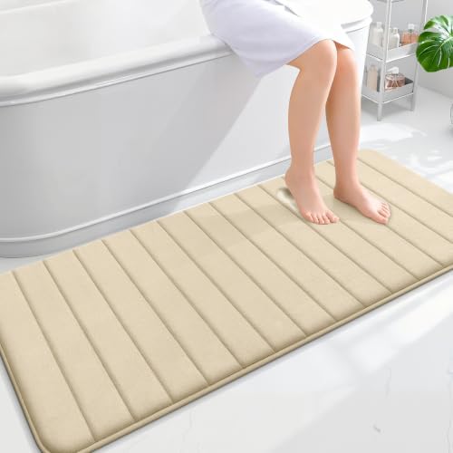 OLANLY Memory Foam Long Bathroom Rugs Runner 59x24, Super Soft Absorbent