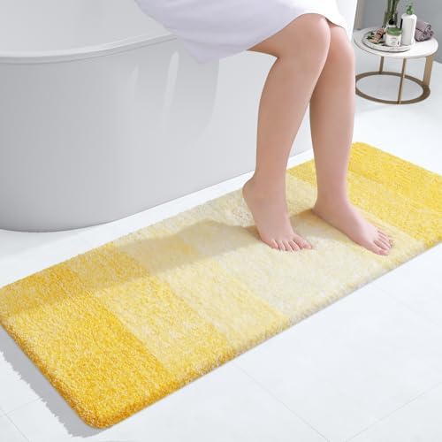 OLANLY Bathroom Runner Rug 47x17, Extra Soft Absorbent Microfiber Bath Rugs