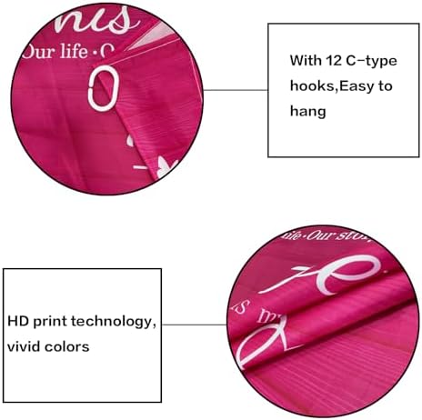 4Pcs Family Shower Curtain Sets with Non-Slip Rugs