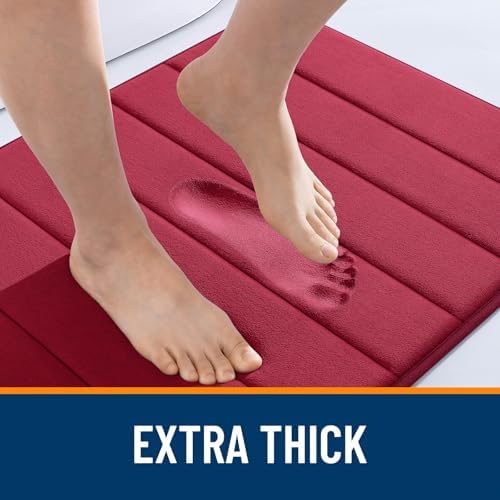 OLANLY Memory Foam Long Bathroom Rugs Runner 59x20, Super Soft Absorbent